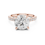 Gold Ring DDLR-259, Round center stone, Rose Gold, view 4