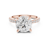 Gold Ring DDLR-259, Round center stone, Rose Gold, view 4