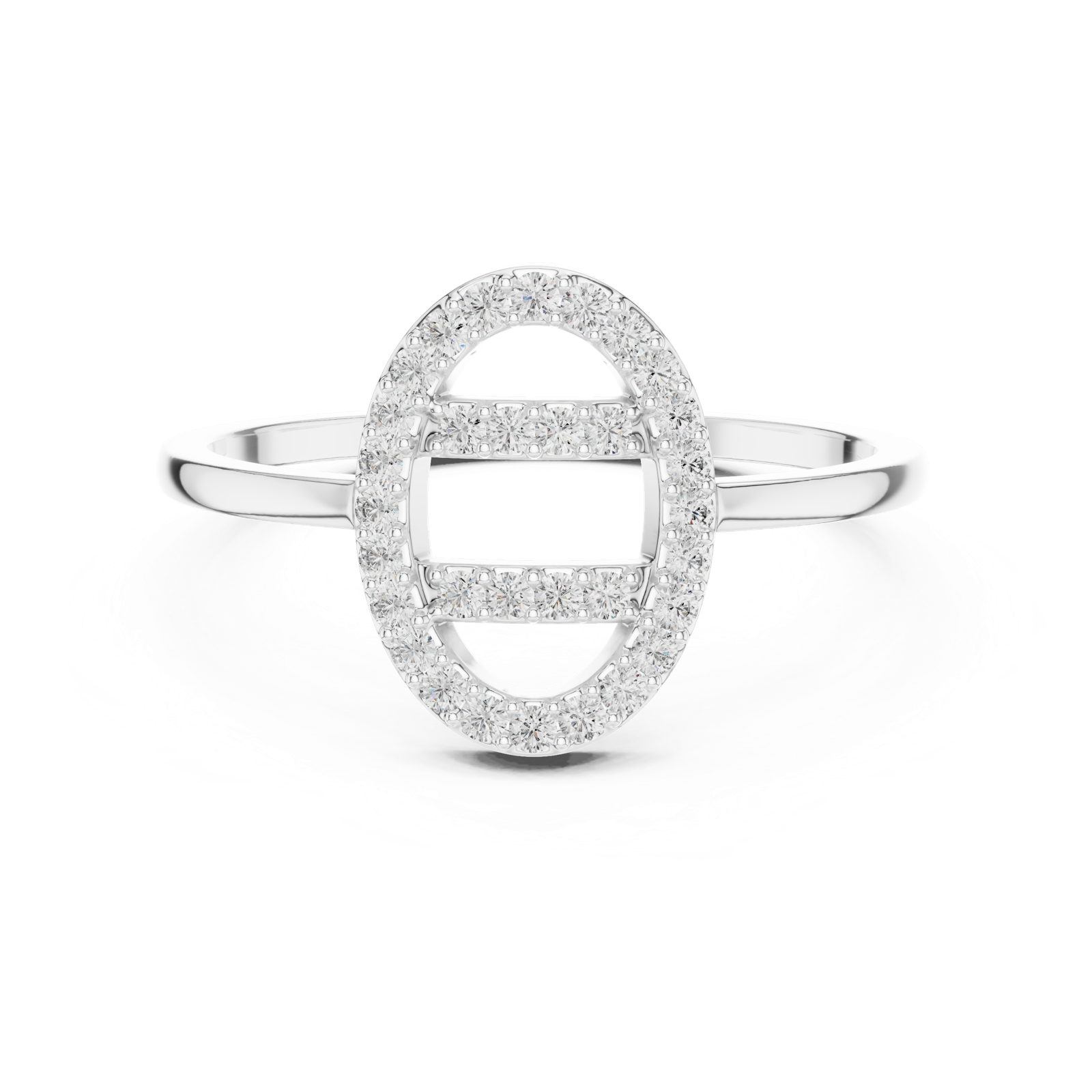 Gold Ring DR-6316, White Gold, view 4