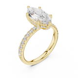 Gold Ring DDLR-161, Marquise center stone, Yellow Gold, view 2