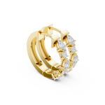14K Solid Gold Lab Diamond Hoop Earrings, Yellow Gold, view 1