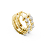 14K Solid Gold Lab Diamond Hoop Earrings, Yellow Gold, view 1