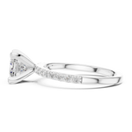 Gold Ring DDLR-040, Cushion center stone, White Gold, view 3