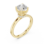 Gold Ring DDLR-176, Cushion center stone, Yellow Gold, view 2