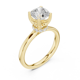 Gold Ring DDLR-176, Cushion center stone, Yellow Gold, view 2