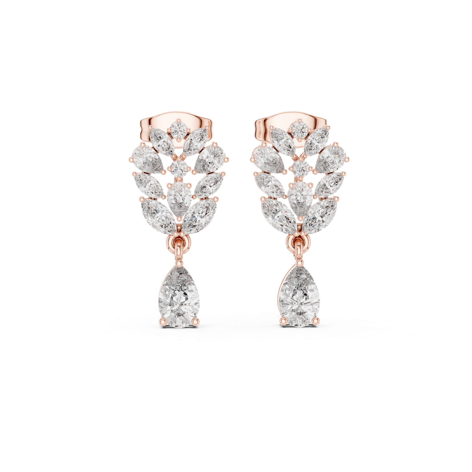 Gold Earrings AGDER-276, Rose Gold