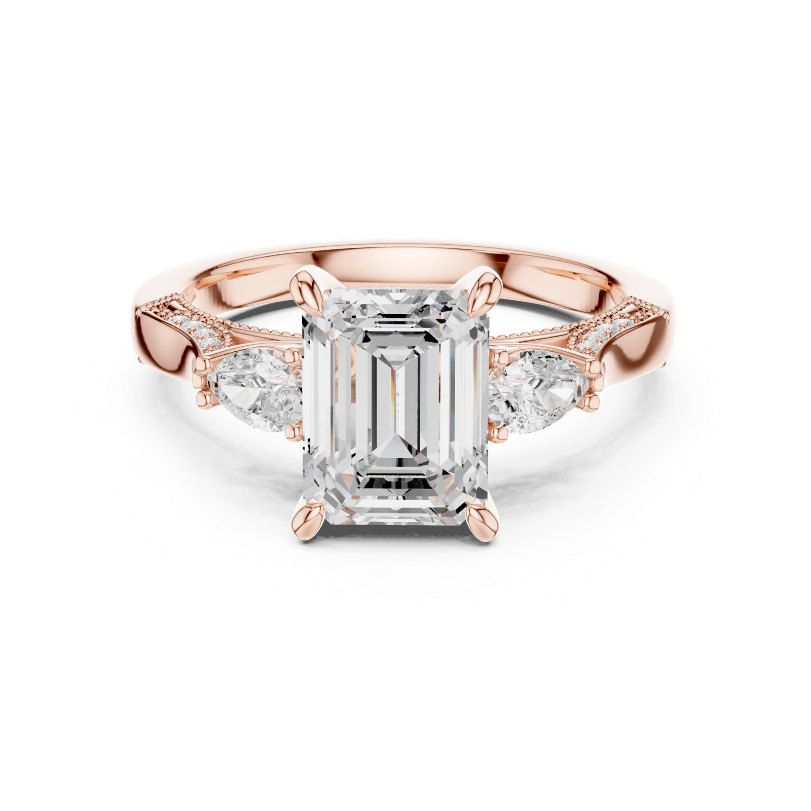 Gold Ring DDLR-1041, Rose Gold, view 4