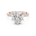 Gold Ring DDLR-259, Heart center stone, Rose Gold, view 4