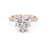 Gold Ring DDLR-259, Heart center stone, Rose Gold, view 4