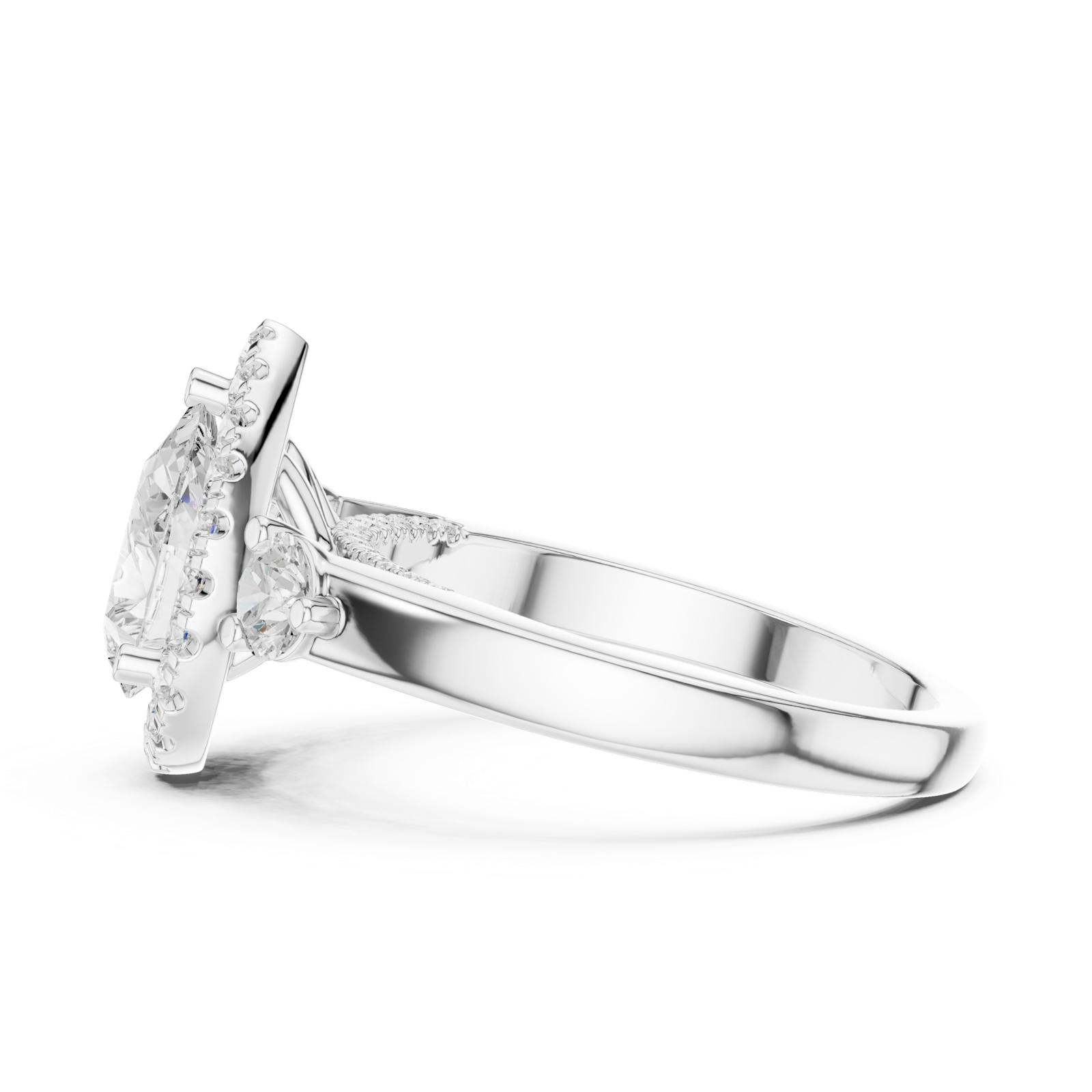 Gold Ring DDLR-280, White Gold, view 3
