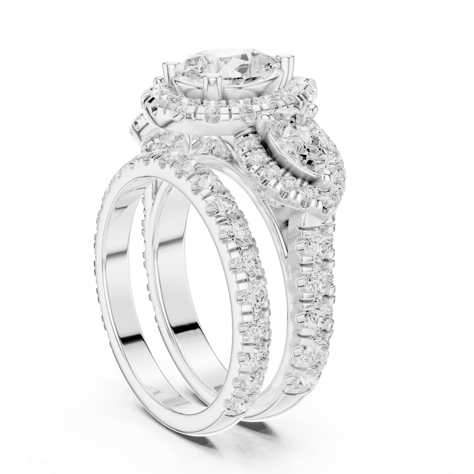 Gold Ring DDLR-298, White Gold, view 1