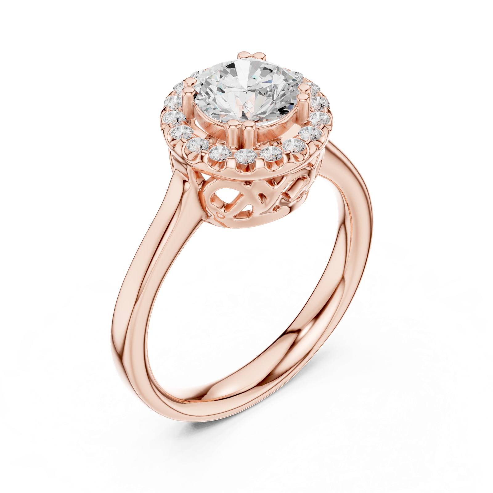 Gold Ring DDLR-649, Rose Gold, view 2