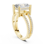 Gold Jewelry L36-13, Radiant center stone, Yellow Gold, view 1