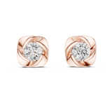 14K Solid Gold Lab Diamond Stud Earrings, Rose Gold, view 4