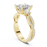Gold Ring DDLR-281, Princess center stone, Yellow Gold, view 1