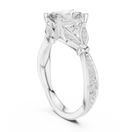 Gold Ring DDLR-257, Radiant center stone, White Gold, view 1