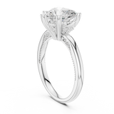 Gold Ring DDLR-175, Heart center stone, White Gold, view 1