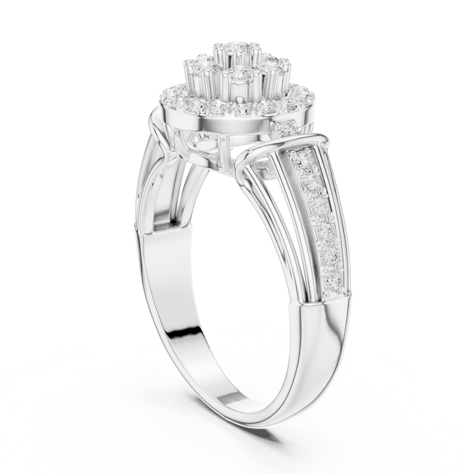 Gold Ring DDLR-762, White Gold, view 1
