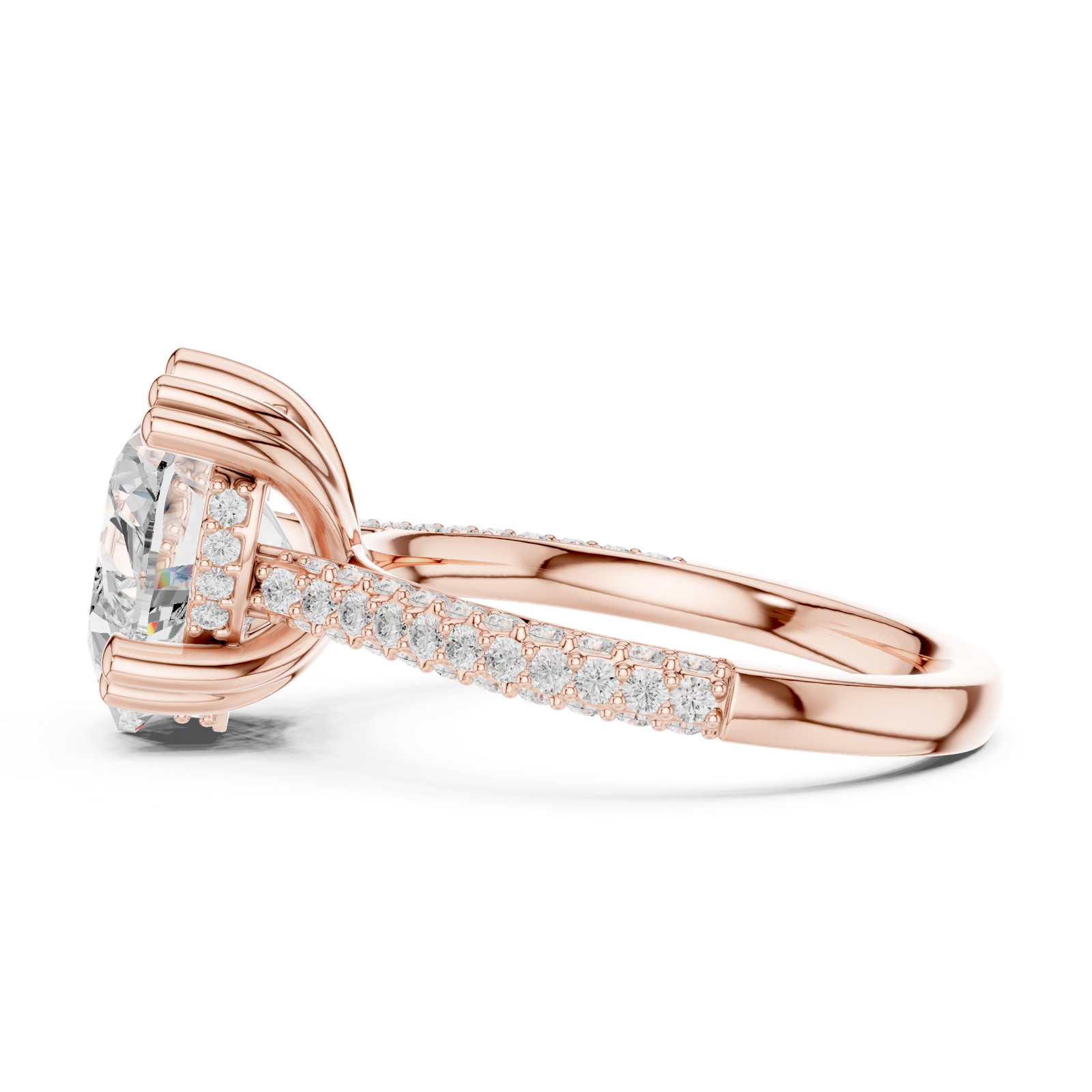 Gold Ring DDLR-955, Rose Gold, view 3
