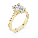 Gold Jewelry, Emerald center stone, Yellow Gold, view 2