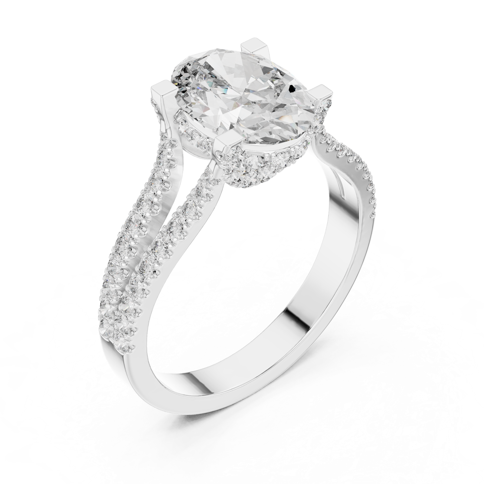 Gold Ring DDLR-183, White Gold, view 2