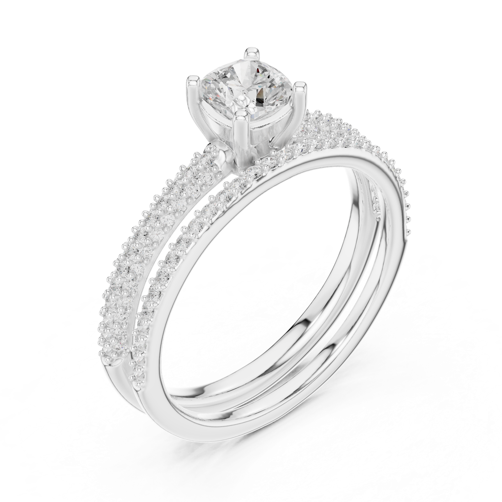 Gold Ring LR-0276, White Gold, view 2