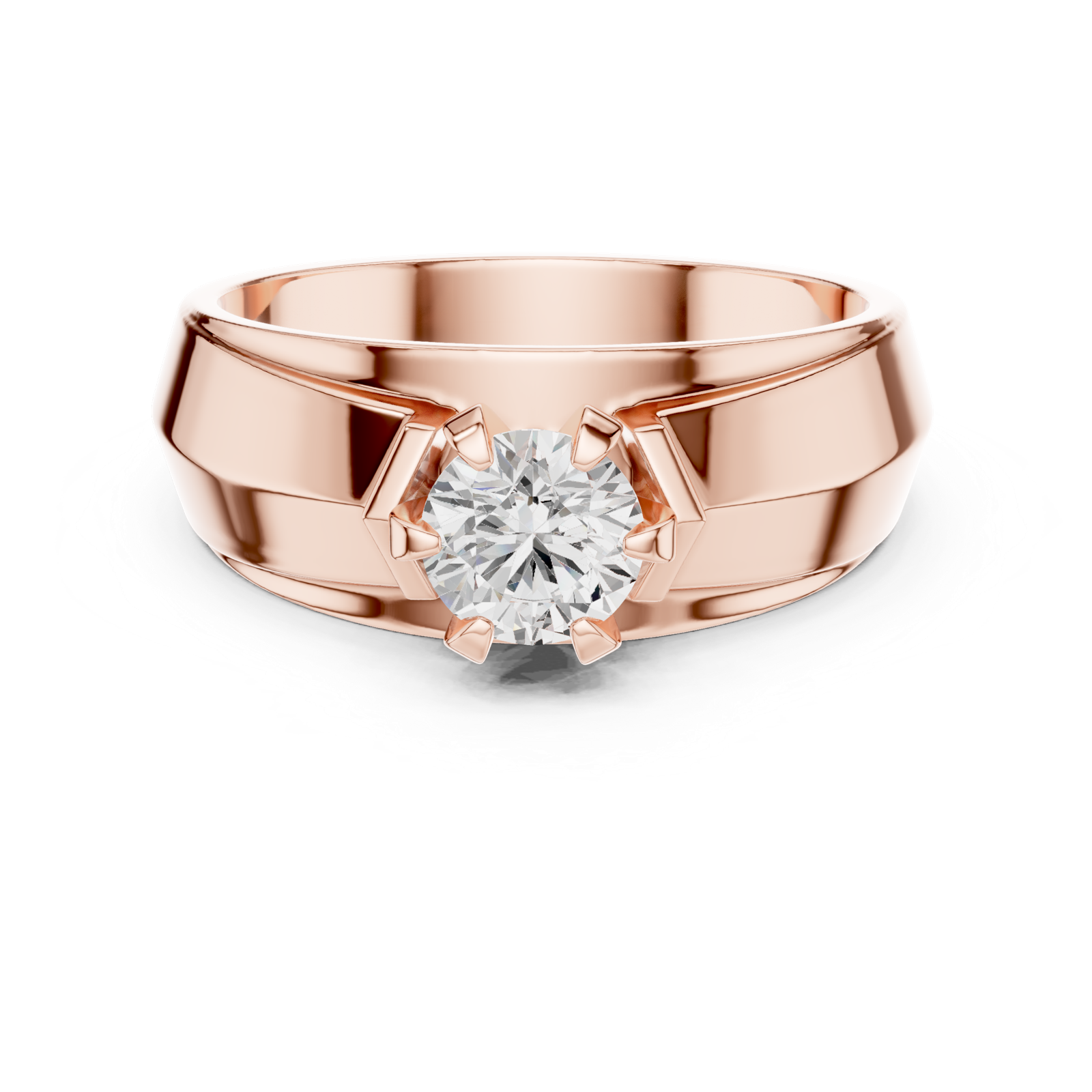 Gold Men's Ring GGR-0024, Rose Gold, view 4