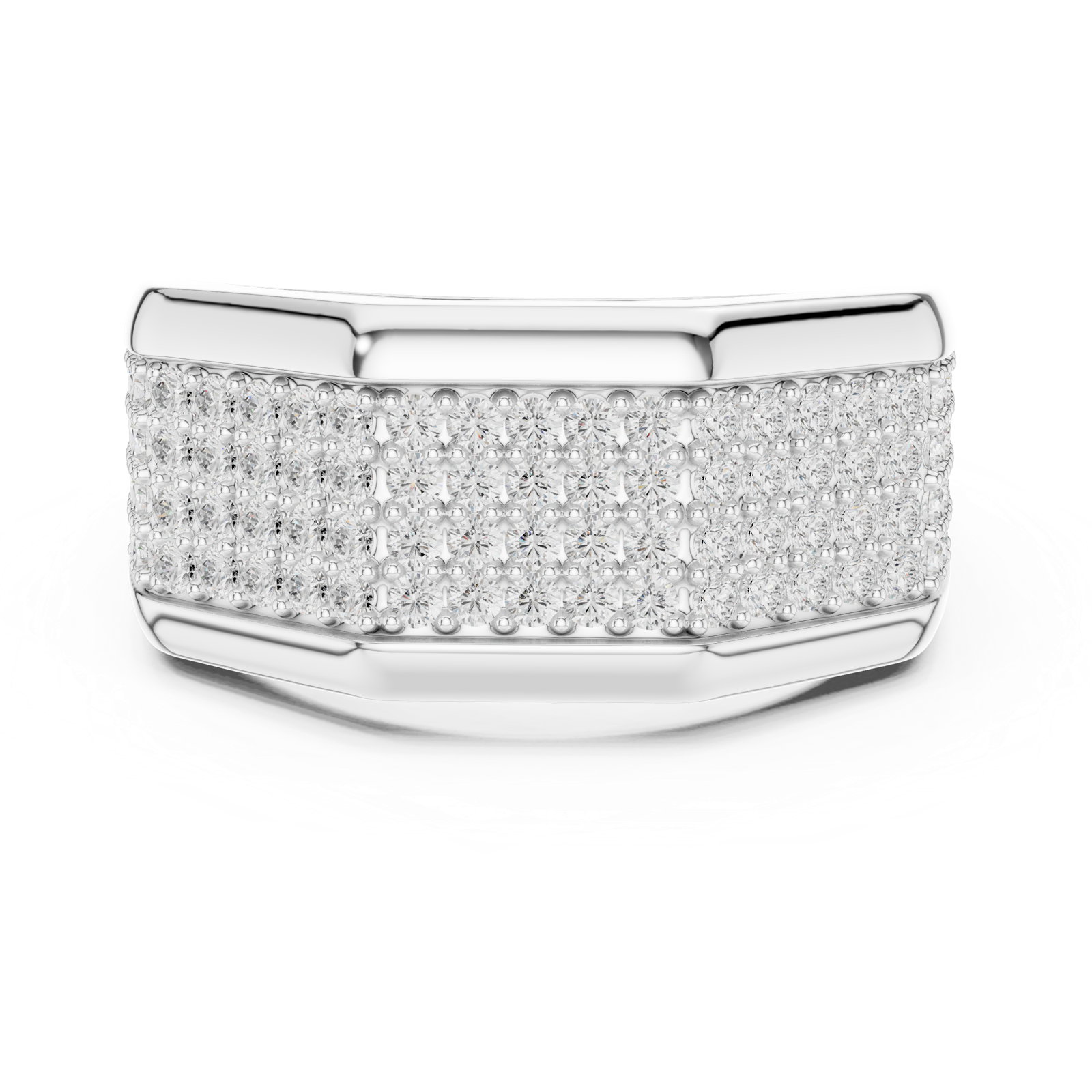 Gold Men's Ring GGR-0004, White Gold, view 4