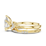 Gold Ring DDLR-299, Pear center stone, Yellow Gold, view 3