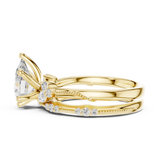 Gold Ring DDLR-299, Pear center stone, Yellow Gold, view 3