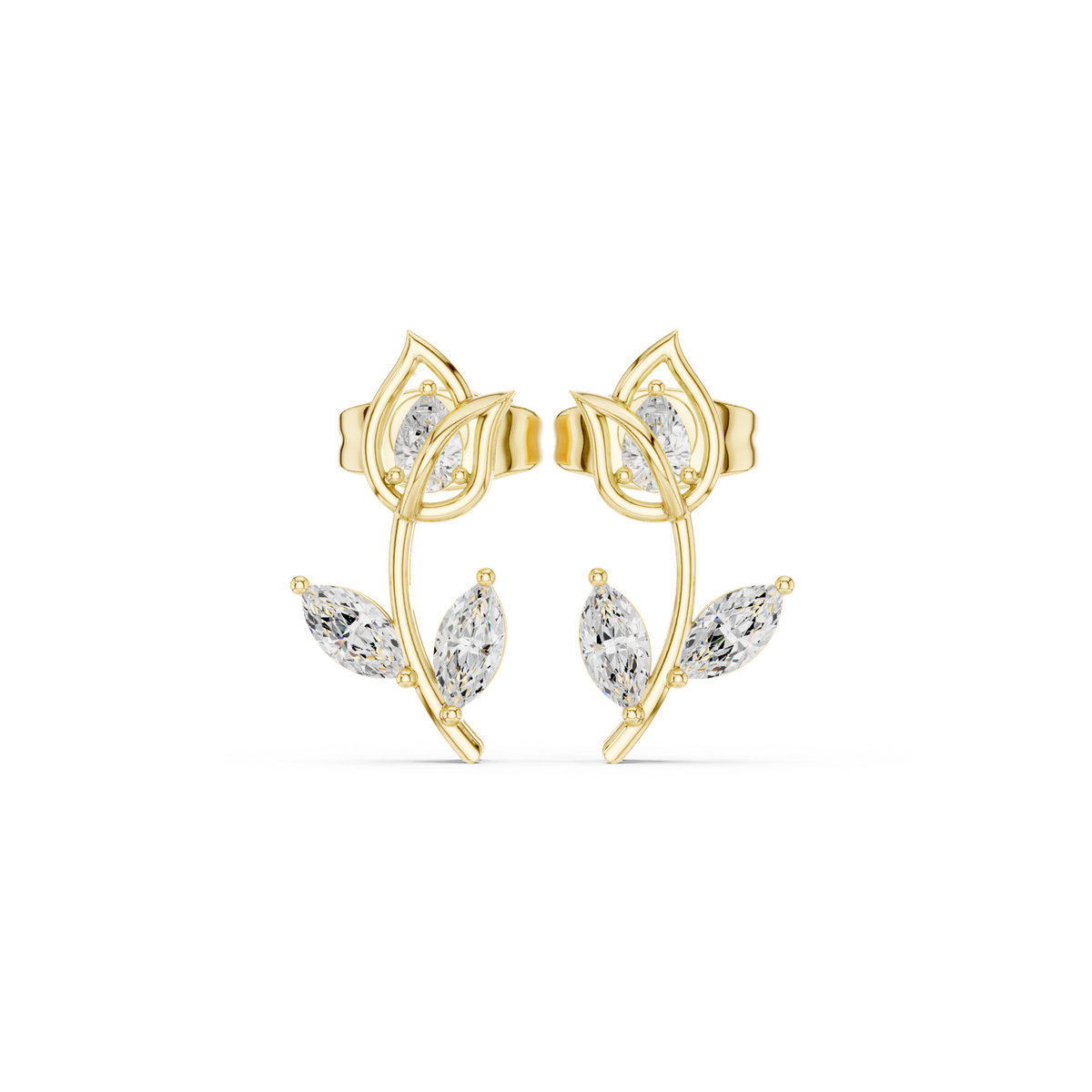 Gold Earrings AGDPD-204E, Yellow Gold