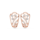 14K Solid Gold Lab Diamond Cluster Earrings, Rose Gold