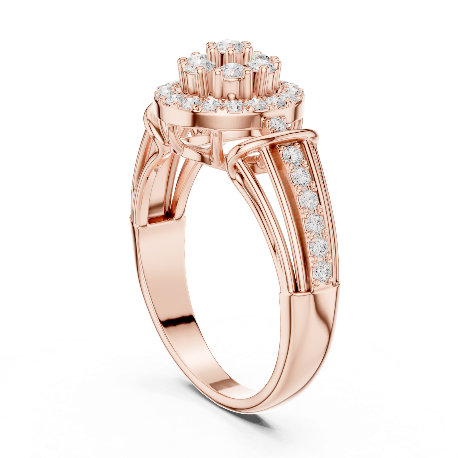 Gold Ring DDLR-762, Rose Gold, view 1