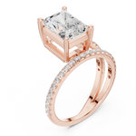 Gold Jewelry L35-39, Radiant center stone, Rose Gold, view 2