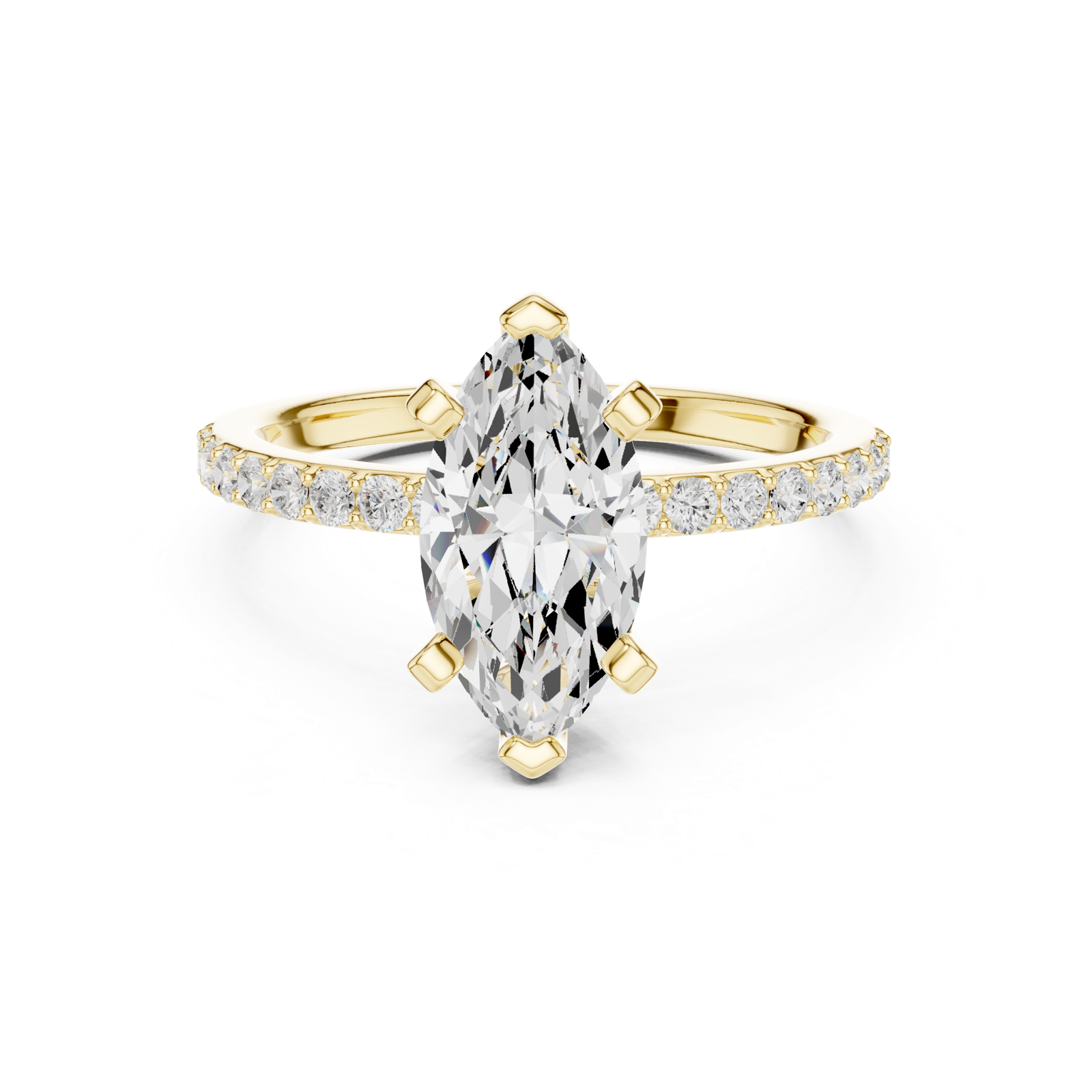 Gold Ring DDLR-887, Yellow Gold, view 4