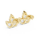 Gold Earrings AGDER-219, Yellow Gold, view 3