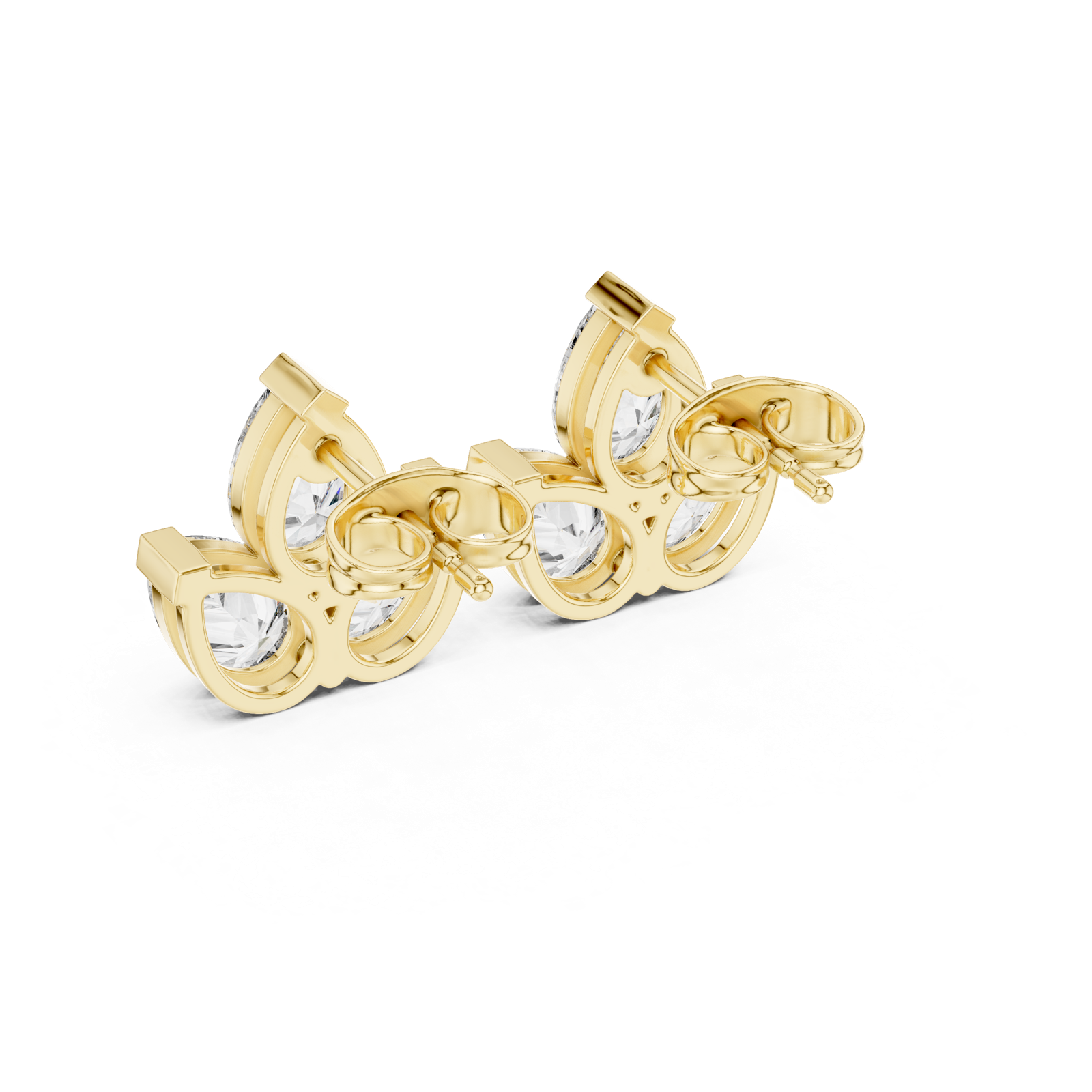 Gold Earrings AGDER-219, Yellow Gold, view 3