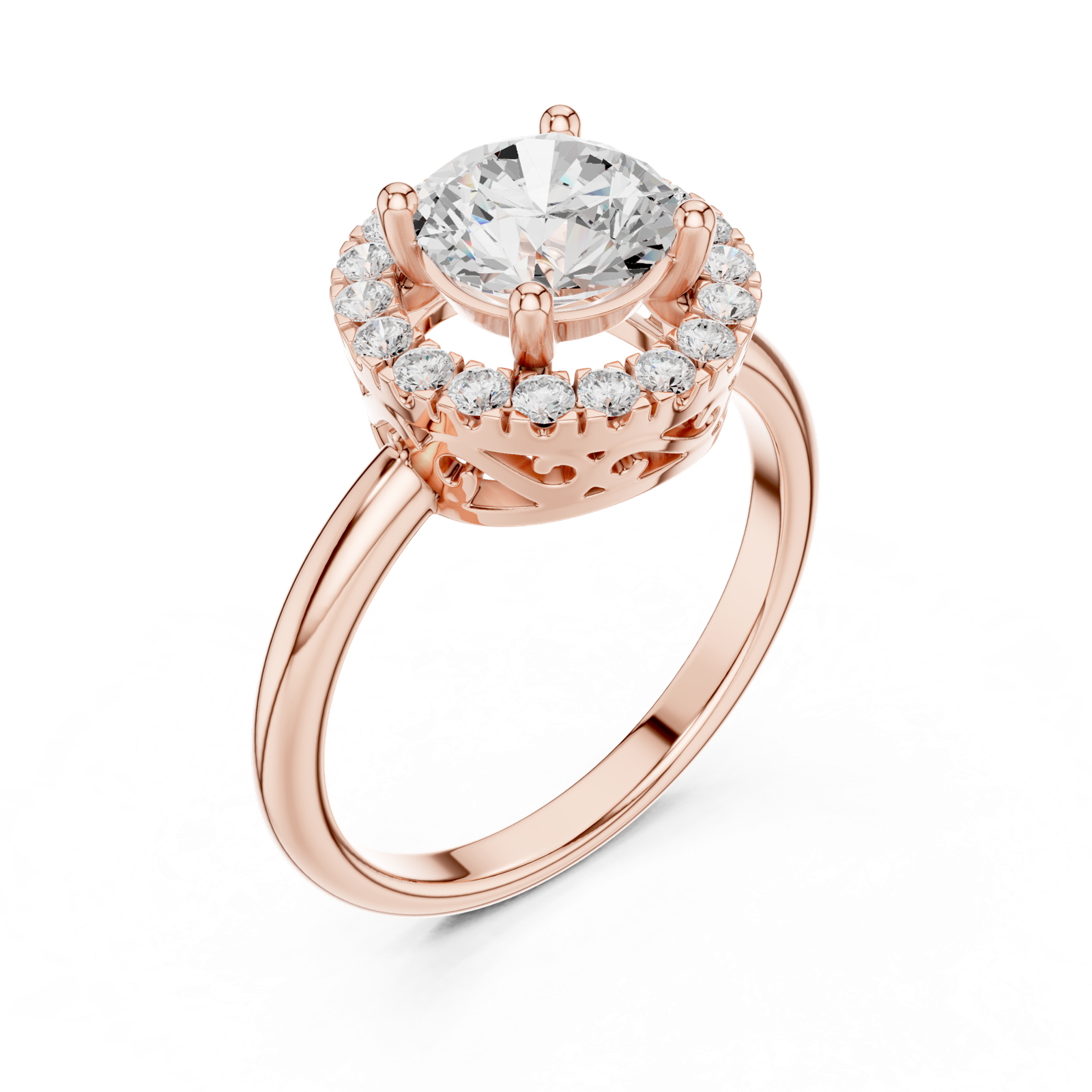 Gold Ring DDLR-687, Rose Gold, view 2