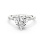 Gold Jewelry L36-16, Heart center stone, White Gold