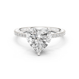 Gold Jewelry L36-16, Heart center stone, White Gold