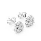 Gold Earrings 9-10040E, White Gold, view 2
