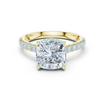 14K Solid Gold Lab Diamond Solitaire Ring, Yellow Gold