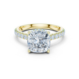 14K Solid Gold Lab Diamond Solitaire Ring, Yellow Gold