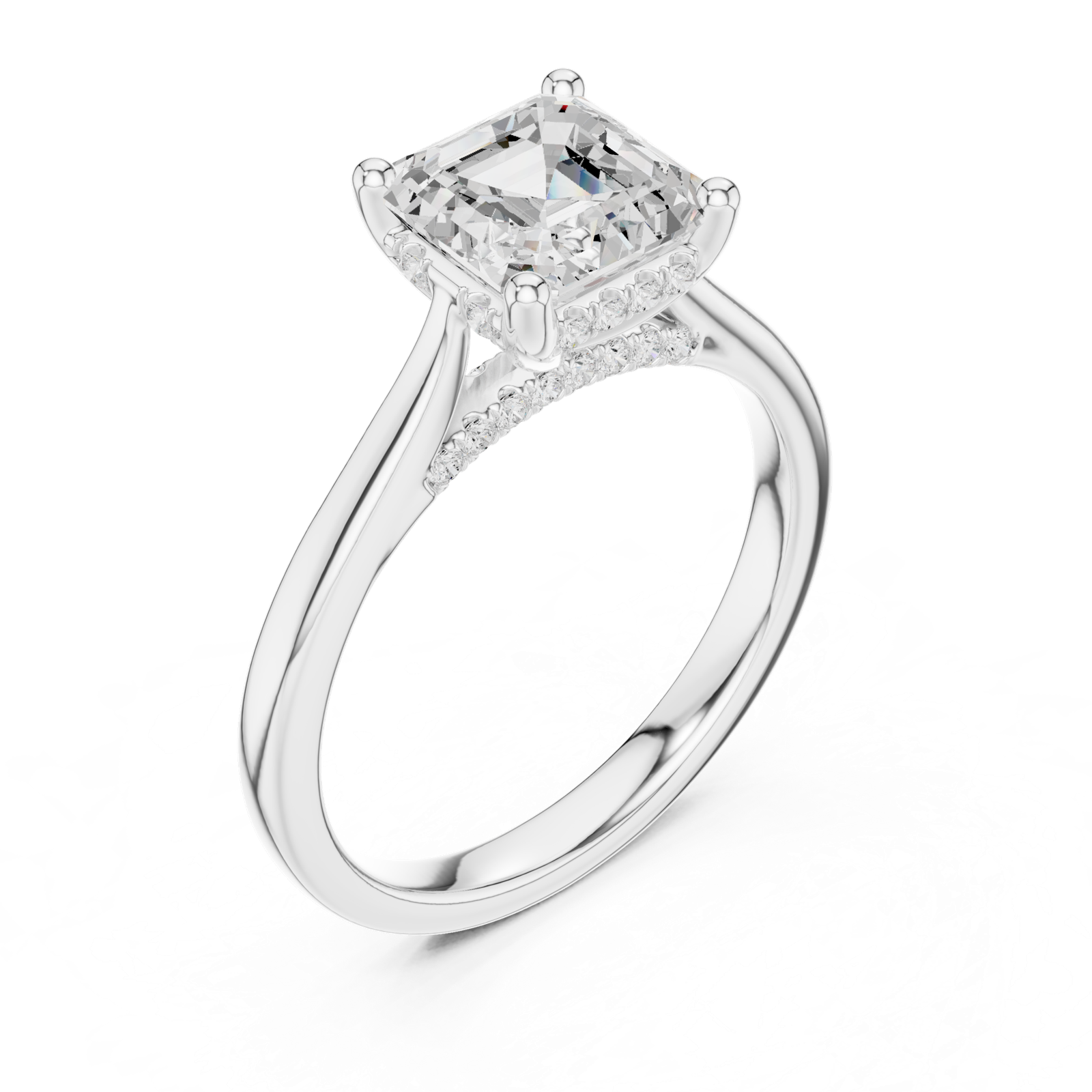 Gold Ring DDLR-983, White Gold, view 2
