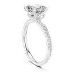 Gold Ring, Asscher center stone, White Gold, view 1