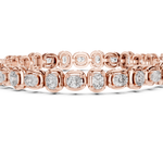 14K Solid Gold Lab Diamond Bracelet, Rose Gold, view 3