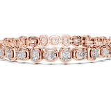 14K Solid Gold Lab Diamond Bracelet, Rose Gold, view 3