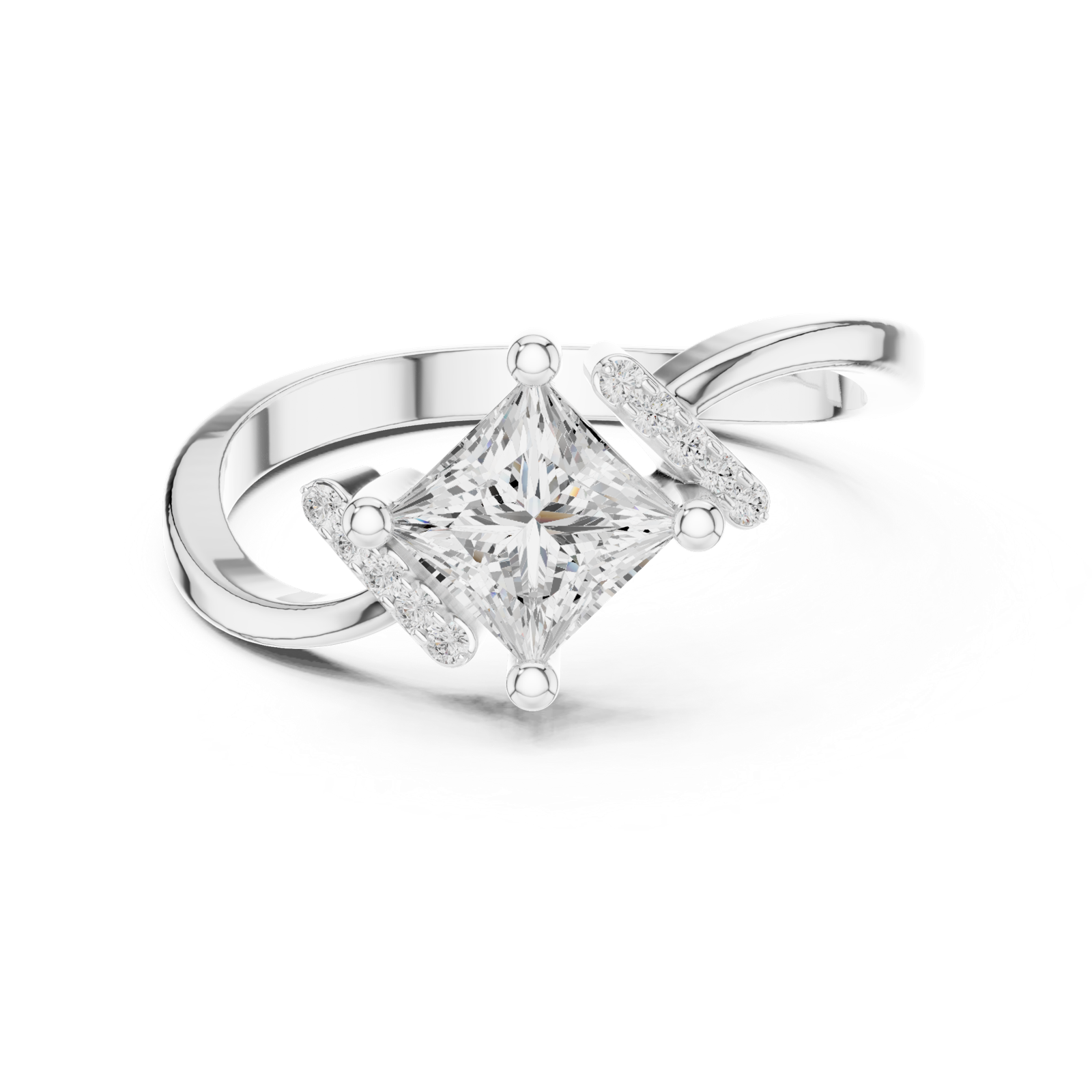 Gold Ring DDLR-507, White Gold, view 4