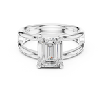 Gold Jewelry L36-9, Emerald center stone, White Gold, view 4