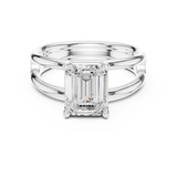 Gold Jewelry L36-9, Emerald center stone, White Gold, view 4
